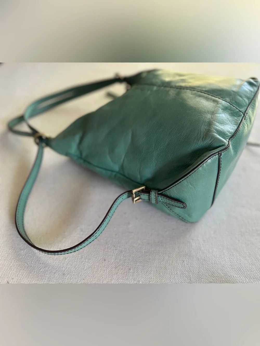 HOBO Verse Leather Convertible Backpack Shoulder Bag in Seafoam
